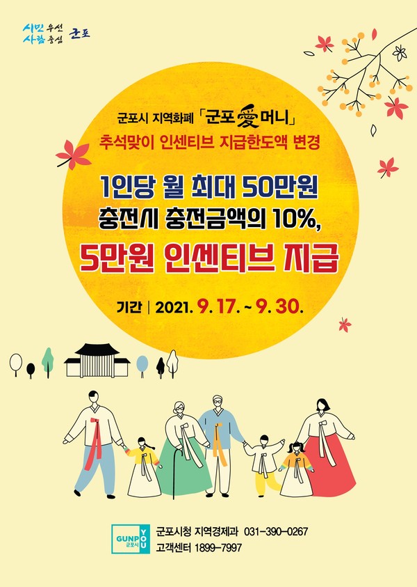 ▲ 군포시 지역화폐 애(愛)머니 추석맞이 이벤트 홍보물.
